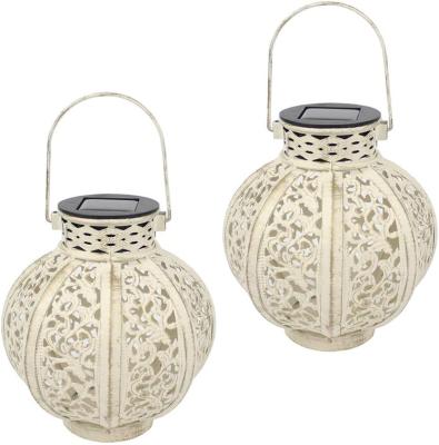 China Garden Hanging Solar Lights Outdoor Solar Lights Retro Hanging Solar Lantern with Handle, 6 Lumens, White for sale