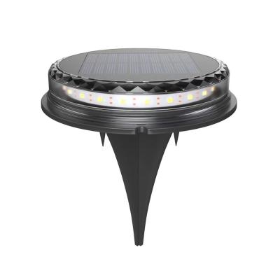 China Waterproof LANDSCAPE Garden Landscape Lighting Disc Walkway Solar Powered Ground Lights for Yard Lawn Patio Pathway for sale