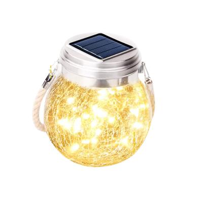 China Waterproof Outdoor Lanterns Waterproof Solar Glass Landscape Outdoor Decorative Solar Lanterns Lights Outdoor Hanging for sale