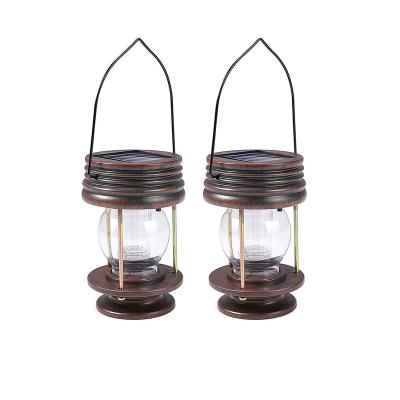 China European style landscape flame lamp new style solar portable lantern outdoor retro pathway decoration garden and yard for sale