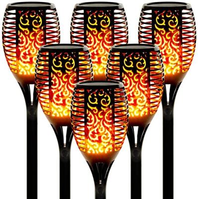 China Garden Solar Panel Fence Light 51 Lamp With Dancing Led Flame USB Flashing Landscape Lighting For Christmas House Street for sale