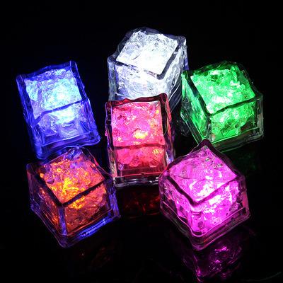 China Drinks Club Ice Cube Changing Light Flashing Ice Cube Decoration LED Holiday Wedding Party Bar Sensor Light Ice Carving Decoration Luminous Colorful Color Light for sale