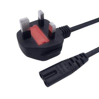 China Consumer Electronics Manufacturer Popular 1.5m 2 Core Power Cable Plug Mains Cord Extension Eight-Tail Power Female UK/EU for sale