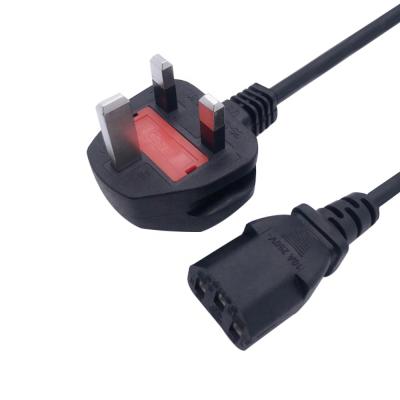 China Wholesale Home Appliance IEC C14 to C13 Computer Power Extension Cables UK 3 Pin Plug Pure Copper Power Cord for sale