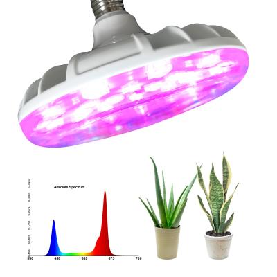 China Cusomik 20 Watt 6000K 450nm 630nm Full Spectrum Starting Seed UFO Grow Light Bulb IP65 With E27 E26 B22 Base For Orchid for sale