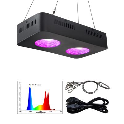 China Seed Starting Cusomik 500W Cob Grow Light Full Spectrum/Veg/Flower Panel Plant Lamp With Dual Fans For Greenhouse for sale