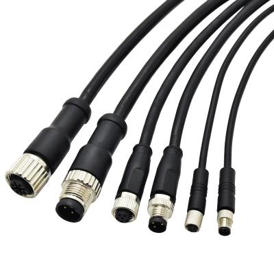 China Automotive/automation/industry/LED etc waterproof male-female circular connector 2 Cusomik M5 M8 M12 IP67 pin 3 4 5 6 8 12 with custom cable for sale