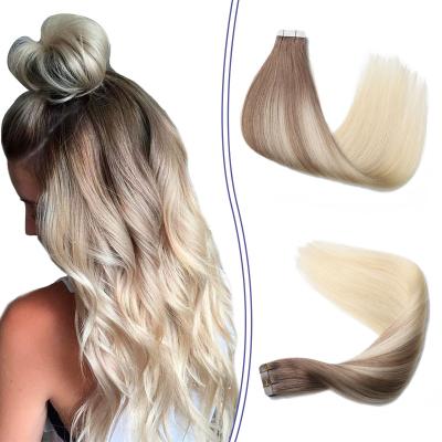 China Wholesale Silky Straight Wave Cuticle Aligned Brazilian Remy Hair Ombre Hair Extension 9A Grade 9A Tape Hair Extension 100 for sale