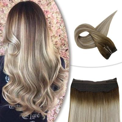 China Factory price 100% silky straight fish hair wave human virgin remy hair halo hair for sale