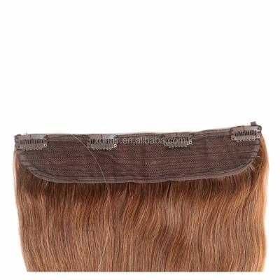 China Best Selling High Quality Silky Straight Wave Alibaba Hair Extension Brown Color Halo Hair Extensions for sale