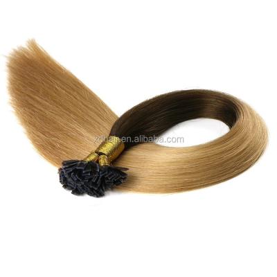 China Wholesale Cheap Brazilian Straight Hair Silky Straight Double Wave Tip Ombre Hair Pulled Flat Extension for sale