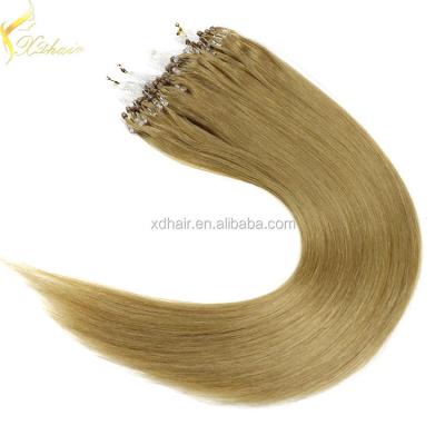 China Blonde Microring Remy Cold Russian Straight Silky Straight Wave Hair Extension for sale