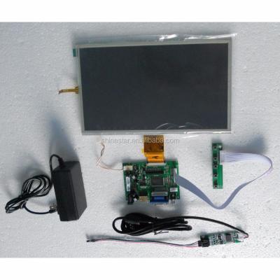 China 10 inch frameless touchscreen LCD monitor with VGA AV DM input + USB resistive touchscreen without housing for sale