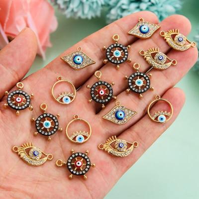 China Custom Gold Plated Pendant FASHIONABLE Enamel Sun Black Eyes Evil Eyes Charm Bangle Evil Eye CZ Evil Eye Pendant Wholesale FASHIONABLE Pendant for sale