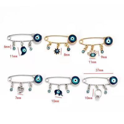 China Latest Metal Charming Evil Eye Brooch Evil Eyes Alloy Brooch Accessories Pins Evil Eye Brooch for sale