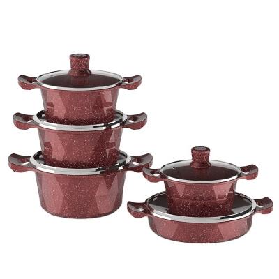 China Sustainable Pots Set Cookware Set Cooking Granite Cooking Pots Cassers for sale