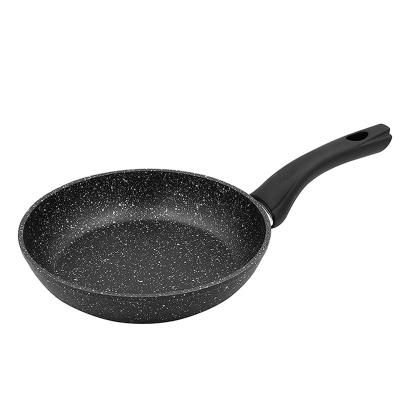 China Viable Black Nonstick Marble Granite Color Frying Pan Aluminum Induction Pan for sale