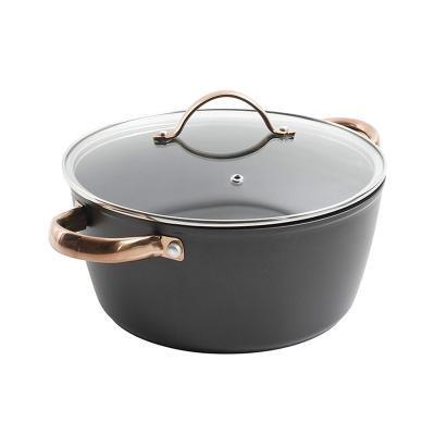 China New Arrival Non Sustainable Stick Non Stick Induction Bottom Liner Stick Forged Aluminum Casserole With Lid for sale