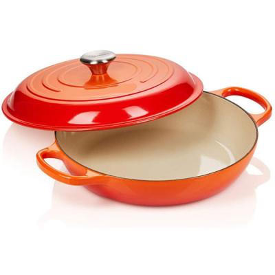 China Sustainable Wholesale High Quality Kitchen Non Stick Enamel Coating Cast Iron Casserole Pot for sale