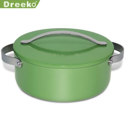 China Sustainable Induction Bottom Cassers Pressed Cookware Aluminum Nonstick Pot for sale