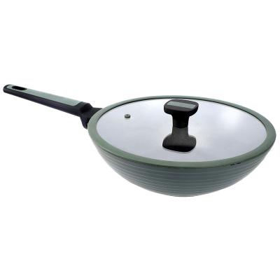 China Sustainable High Quality Non-stick Wok 32cm Induction Large Frying Woks for sale