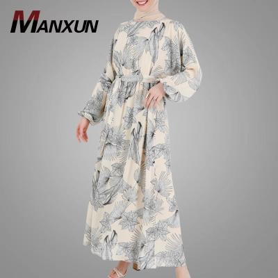 China Islamic Clothing New Fashion Printed Abaya Long Sleeve Pattern Abaya In Dubai New Maxi Dress High Quality Soft Islamic Clothing for sale