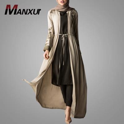 China Latest Pakistan Africa Clothing Design Islamic Clothing In Dubai Moodest Fashion Embroidery Open Front Kimono Abaya High Quality Africa Muslim Clothing for sale