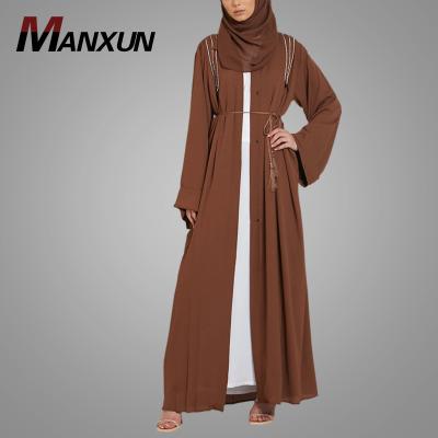 China Modern Fashion Islamic Abaya Islamic Abaya Fashion Most Beautiful Soft Elegant Open Front Kimono Abaya Wholesale Abaya Dubai Style for sale