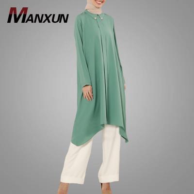 China Islamic Clothing in Dubai Wholesale Turkey Clothes Dubai Latest Style 2021 Elegant Muslim Superior Islamic Clothing Simple Long Sleeve Arabic Blouse for sale