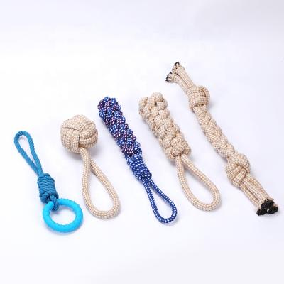 China New Pet Toy Cotton Braided Bite Heavy Duty Braided Rope Bite Dog Toy Rope Chew Resistant for sale