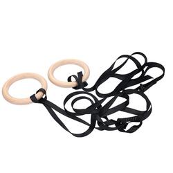 China Full Indoor Fitness Ring Gym Exercise Adjustable Gymnastic Ring For Exercise Fitness 32mm for sale