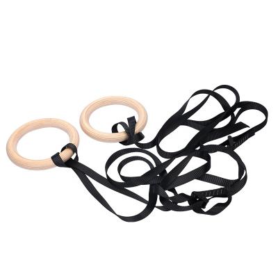 China Wholesale Fitness Gymnastic Equipment China Supplier Wood Gymnastic Rings Wooden Rings With Professional For Gym for sale