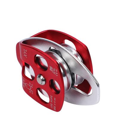 China Wholesale price CE standard aluminum rock climbing double pulley with good quality for outdoor sports for sale