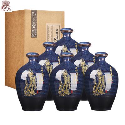 China Low Price Chinese Rice Wine High Alcohol Drink Ceramic Liquor Bottle 500ml for sale