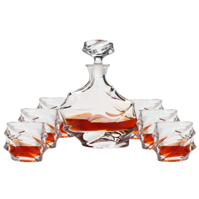 China Home/bar/restaurant/hotel/party straining Amazon twist high quality luxury creative crystal whiskey glass set for sale