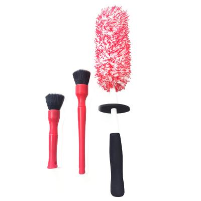 China Retail Car Wash Brush Wheel Cleaning Detailing Brush With Plastic Handle for sale