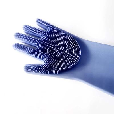 China Best Food Grade Eco-friendly Silicone Dish Washing Cleaning Gloves for sale