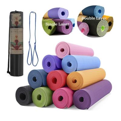 China Non Slip Professional Design Exercise Gym Fitness 6mm Custom Tape Eco-friendly Yoga Mat Waterproof Non Slip for sale