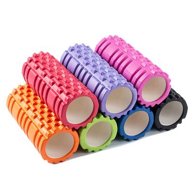 China Designed to Massage High Density Custom Logo Hollow Grid Yoga Back Eva Foam Roller Camouflage Muscle Fitness Massage Spine for sale