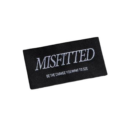 China Viable Custom Woven Customized Neck Label Damask Logo Tag Wholesale Clothing Label Private Garment Key Labels for sale