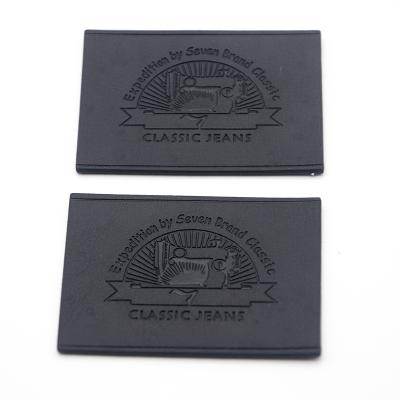 China Washable Custom Leather Tag Screen Printing PU And Genuine Leather For Hat Name Tags Leather for sale