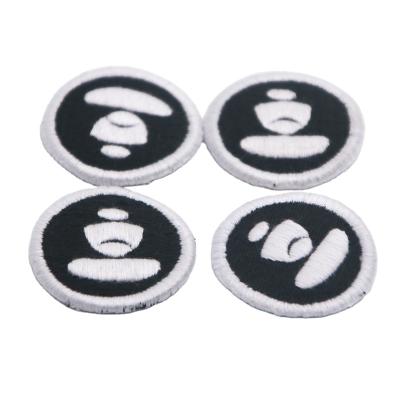 China 3D Garment Accessories Fashion Chenille Patch Circle Shape For Clothes And Bag Embroidered Patch for sale