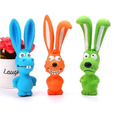 China Dogs& Cats Latex Rabbit Pet Chewing Toy Funny Squeaky Dog Toy With Noise for sale