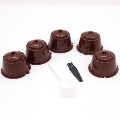 China Sustainable High Quality 5 PCS Per Pack Brown Eco-Friendly With Reusable Spoon And Brush Coffee Filter Capsules For Nescafe Dolce Enthusiasm for sale