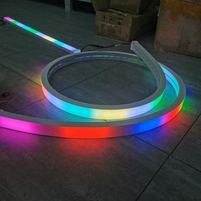 Китай 40 мм программируемая RGBW неоновая гибкая светодиодная 24V RGB свет LED тип неоновая лента 5050 smd цветоизменяющаяся мягкая трубка продается