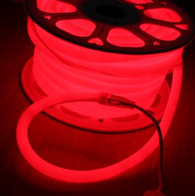 China 360 degree 120LED/M 16mm round led neon flex lights 24V IP67 red color for sale