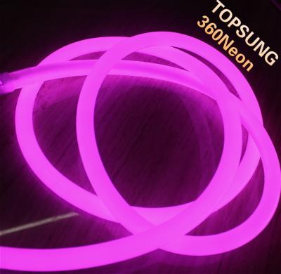 China 82 feet spool 24V 360 degree purple led neon lights for rooms dia 25mm round Wholesaler for sale