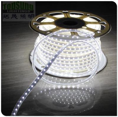 China Wholesale AC 240V led strip 100m white christmas ribbon 5050 smd 60LED/M flexible rope light for sale