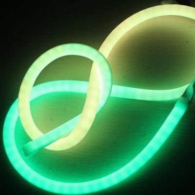 China 24v pretty pixel chasing led neon rgb 360 degree soft ribbon tube silicone material for sale