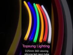 D25mm round 360 viewing silicone led neon flex tube